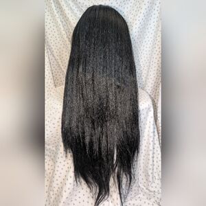 26" Yaki Straight Synthetic Half Wig 3 In 1 Wear Lightweight Beginner Friendly